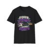 Bass Guitar T-Shirt — "Four Strings, Zero Regrets" Retro Rock Tee