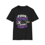 Bass Guitar T-Shirt — "Four Strings, Zero Regrets" Retro Rock Tee