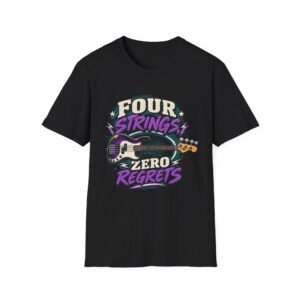 10836796071205800515_2048.jpeg Bass Guitar T-Shirt — "Four Strings, Zero Regrets" Retro Rock Tee