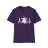 Drummer Heartbeat T-Shirt – Drum Kit & Pulse Wave Music Design