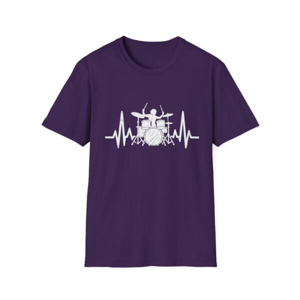 Drummer Heartbeat T-Shirt – Drum Kit & Pulse Wave Music Design