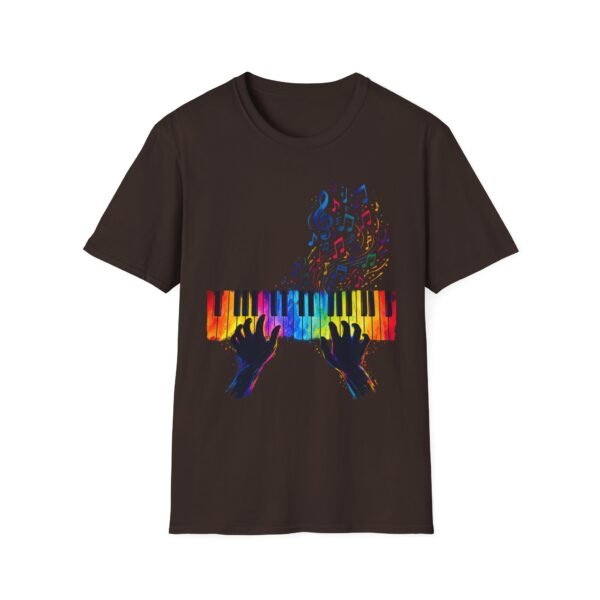 13265775281073723298_2048.jpeg Piano Keys Rainbow T-Shirt — Colorful Piano Player Graphic Tee