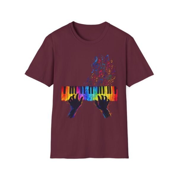 13542546827651437327_2048.jpeg Piano Keys Rainbow T-Shirt — Colorful Piano Player Graphic Tee