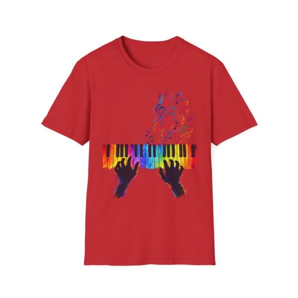 14685485038931803020_2048.jpeg Piano Keys Rainbow T-Shirt — Colorful Piano Player Graphic Tee