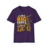15194204829245302008_2048-5.jpeg Big Tones Saxophone T-Shirt — “I Like Big Tones (And I Cannot Lie)” Jazz Music Tee