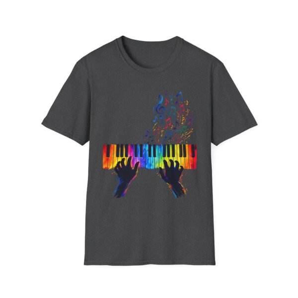 15969410987580148252_2048.jpeg Piano Keys Rainbow T-Shirt — Colorful Piano Player Graphic Tee