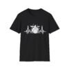 Drummer Heartbeat T-Shirt – Drum Kit & Pulse Wave Music Design