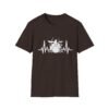 Drummer Heartbeat T-Shirt – Drum Kit & Pulse Wave Music Design