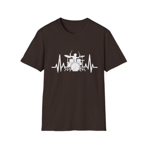 Drummer Heartbeat T-Shirt – Drum Kit & Pulse Wave Music Design