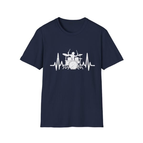 Drummer Heartbeat T-Shirt – Drum Kit & Pulse Wave Music Design
