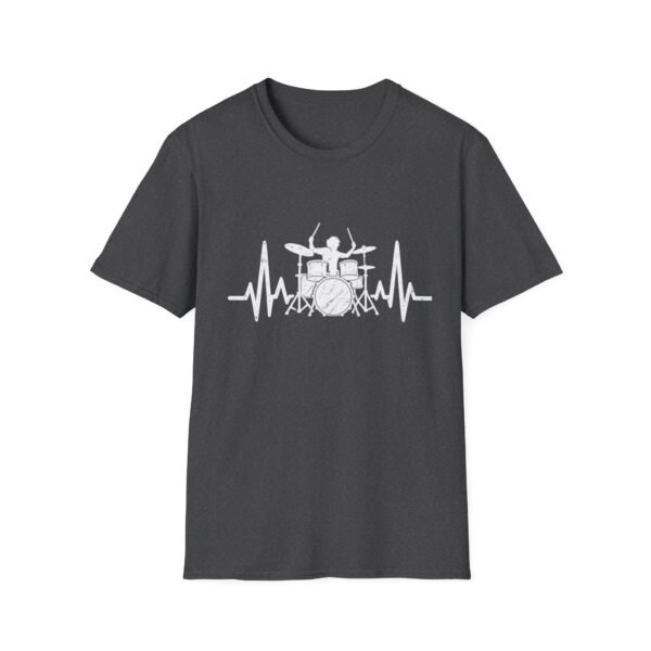 Drummer Heartbeat T-Shirt – Drum Kit & Pulse Wave Music Design