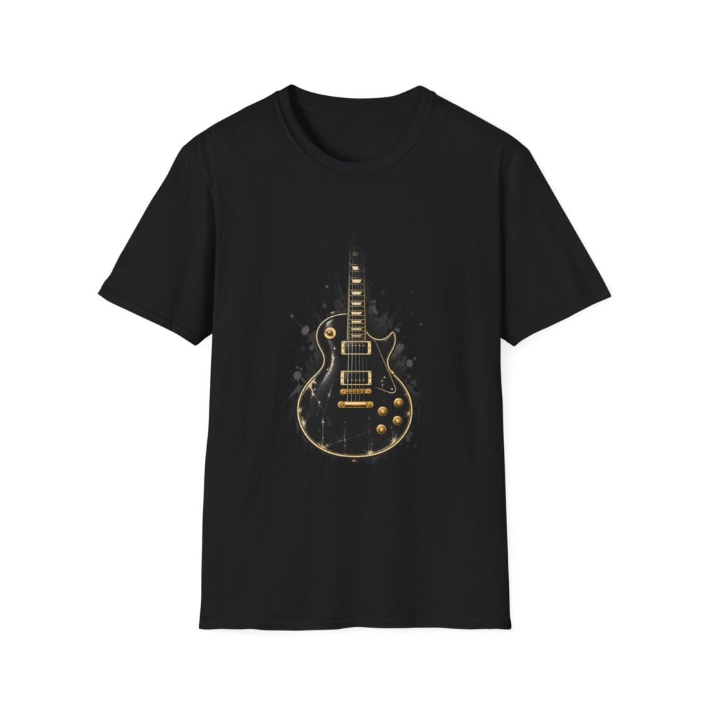 Black Electric Guitar Les Paul Style T-Shirt