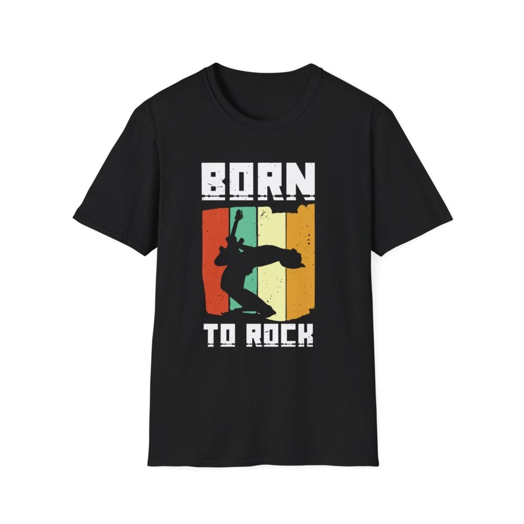 Born to Rock T-Shirt – Vintage Guitar Music Design